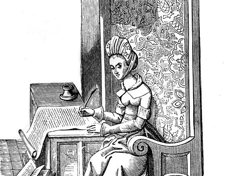 An illustration of Christine de Pizan