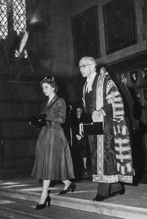 Princess Elizabeth visits Hart House with U of T Chancellor Vincent Massey on Oct.13, 1951 