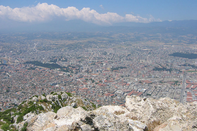 Aerial view of the city of Antakya