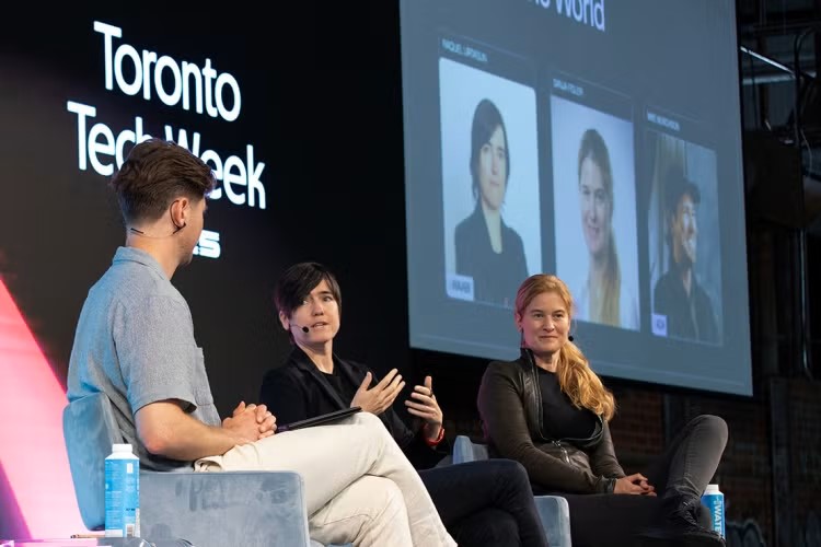 Mike Murchison (left), Raquel Urtasun (centre) and Sanja Fidler (right).