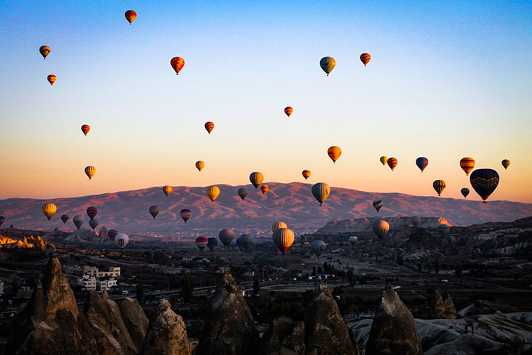 Balloons in the sky