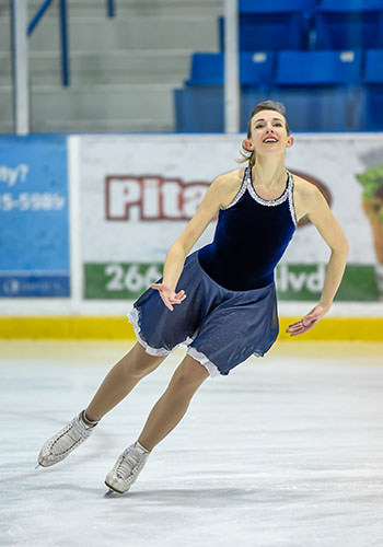 Eadie skating competitively.