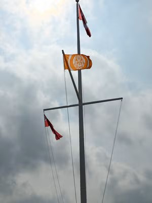 The Survivors’ Flag flying.