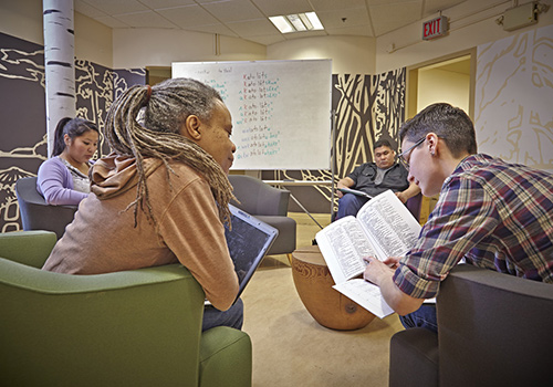 Group of students studying at the Centre for Indigenous Studies