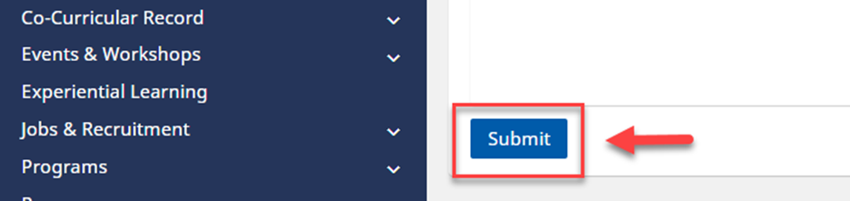 Screenshot of ASIP application Step 8 in CLNx with an arrow pointing to the Submit button