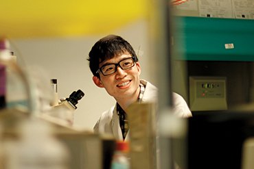 Male student in a lab