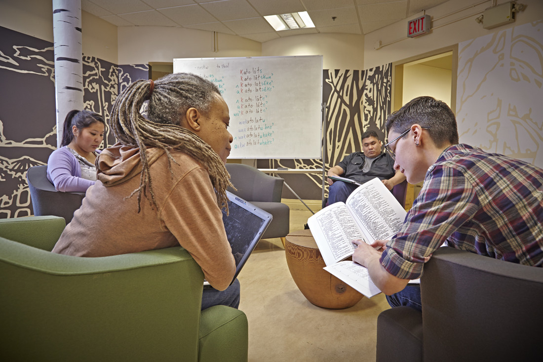 Group of students studying at the Centre for Indigenous Studies