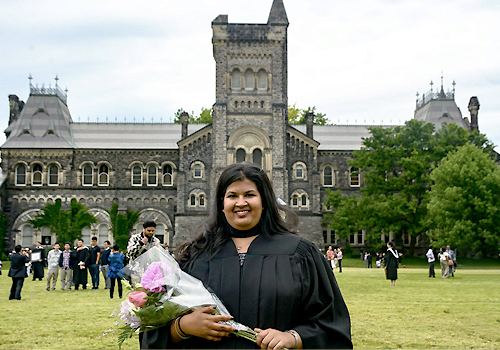 Aashni Shah outside Kings College building.