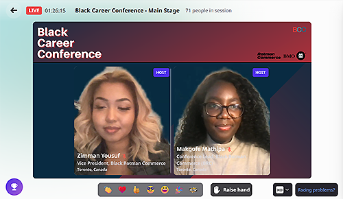 Black Career Conference poster with two women's headshots pictured