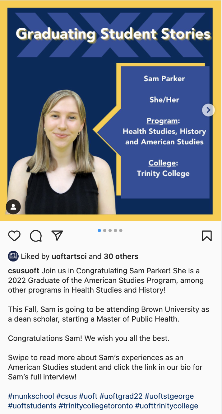 convocation 2022 social media post from American Studies 2