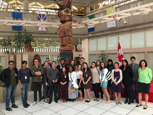 ICM students and Canadian diplomats inside the Canadian embassy, Mexico City. 