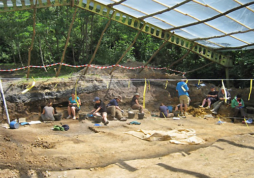 Team at the excavation site in Hungary.