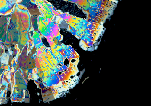 icicle cross section under polarized light