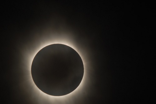 The sun’s corona during a total solar eclipse