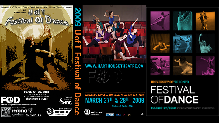 3 U of T Festival of Dance posters in a row