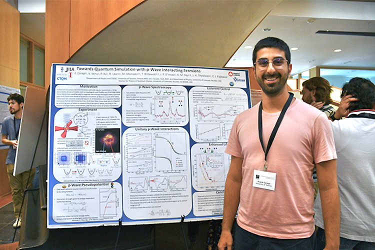 Frank Corapi standing in front of his research poster