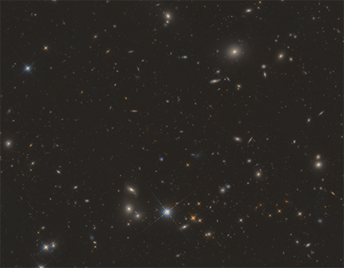 A patch of sky imaged by 3D-DASH, showing the bright stars
