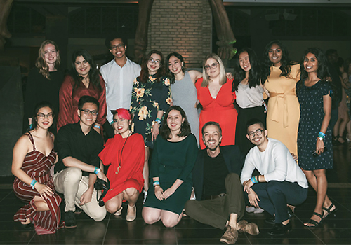 Laura Gallo standing with a group of people.