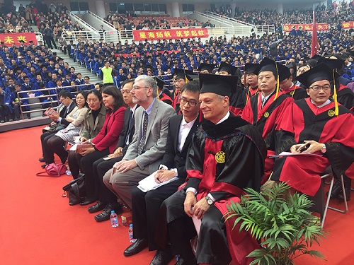 The audience at the commencement ceremony