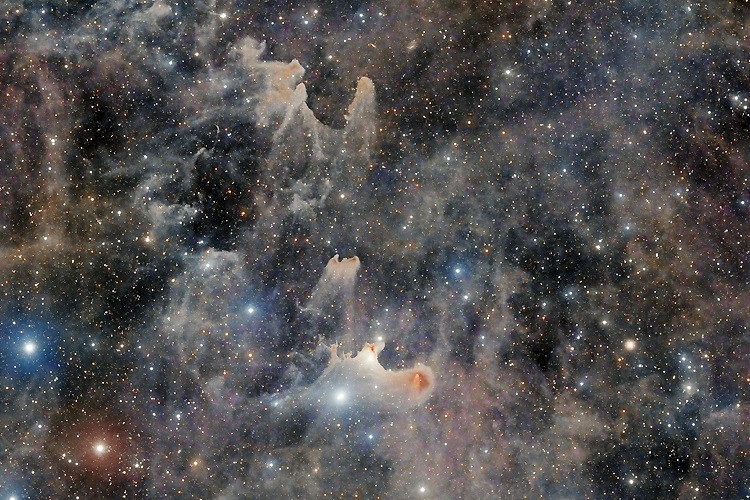 A shot of IC 63 — nicknamed the Ghost Nebula, more than 500 light-years from Earth.