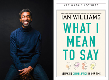 A profile picture of Ian Williams and the cover of the book "What I Mean To Say."