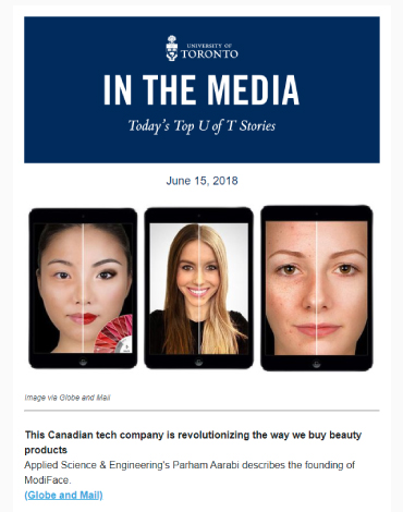 A cover of e-news - in the media.