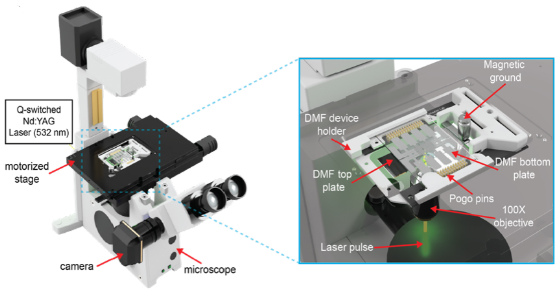 Microscope set up for single cell sequencing.