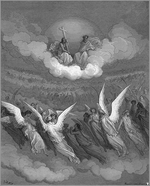 The Heavenly Hosts, c. 1866, illustration to Paradise Lost.