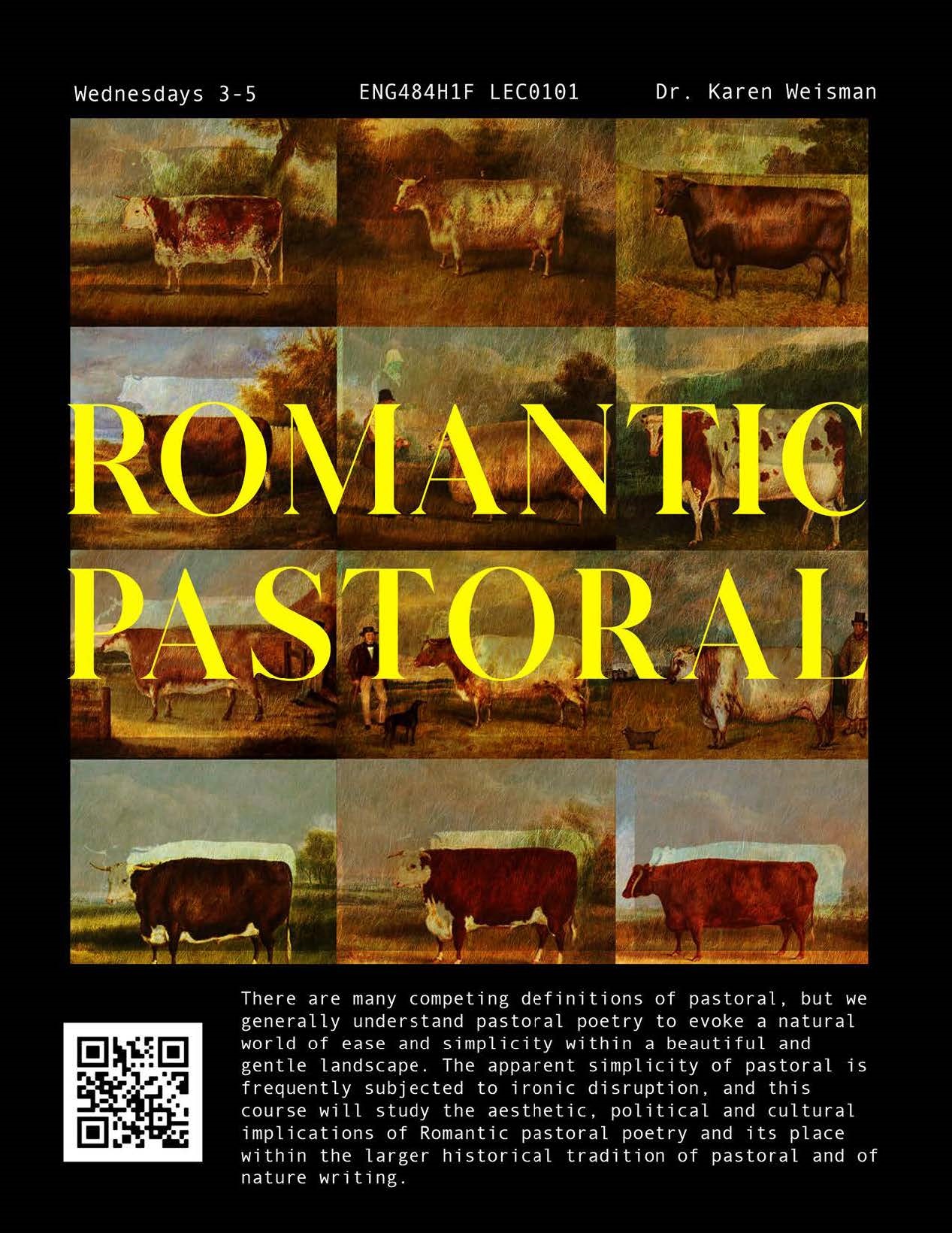 A poster with repeating images of cows