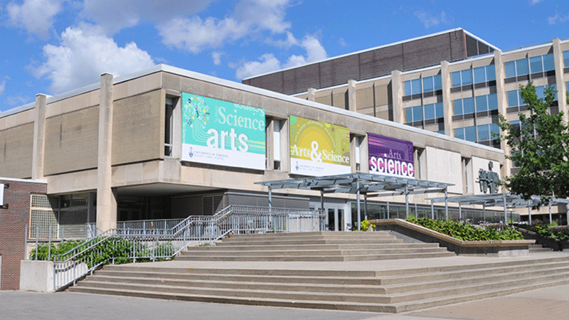 An outside view of Sid Smith building on a sunny day.