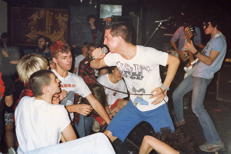 People dancing at a punk concert