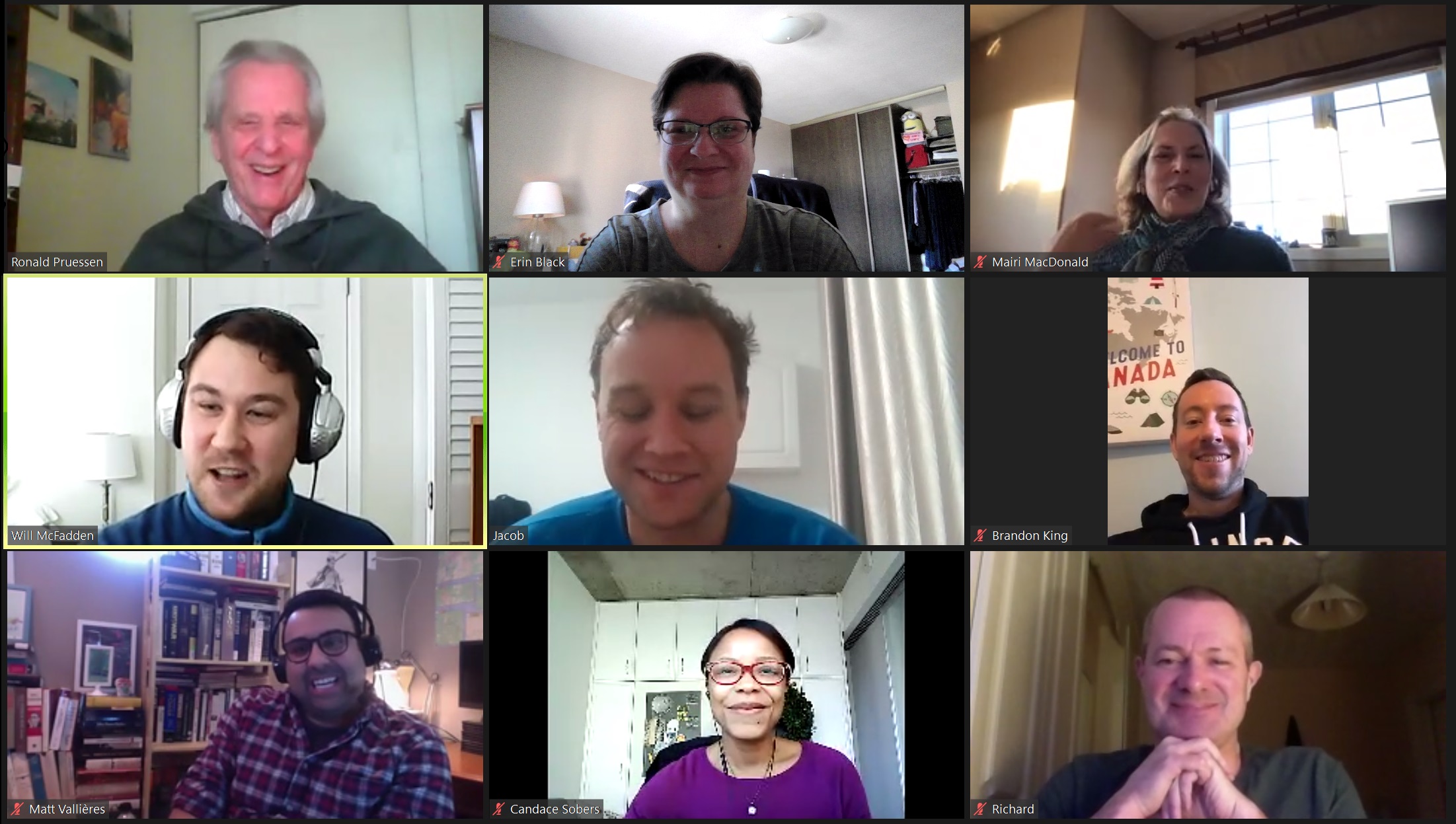 screengrab of online Zoom chat with Ronald W. Pruessen and 8 other people