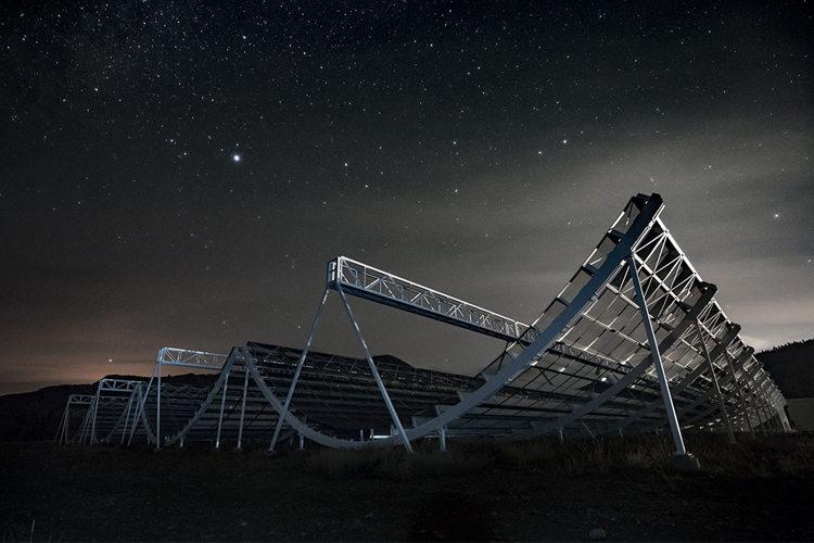 The CHIME telescope, located in the mountains of British Columbia’s Okanagan Valley.