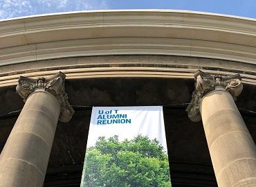 Alumni banner on Convocation Hall