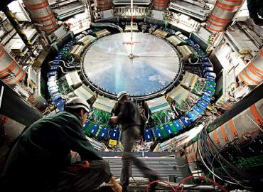Workers at the Atlas detector