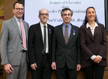 From left: Consul General of France, Mark Trouyet, associate professors Ron Levi and Paul Cohen and Brigitte Proucelle, cultural, education and sciences adviser at the French Consulate