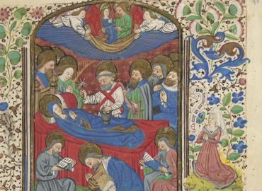 medieval illumination of religious figures