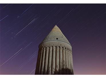 Radkan tower in meteor shower
