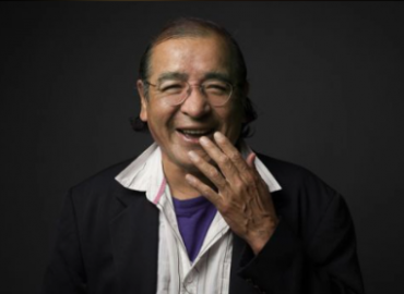 Photo of Tomson Highway with promotion information