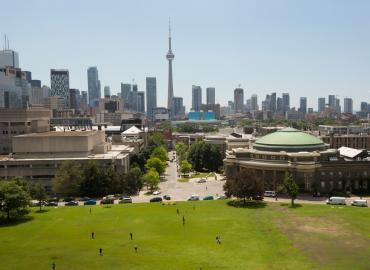 An aerial view of University of Toronto, downtown campus.