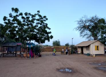 The main gates to the health clinic in the Kakuma Refugee Camp in Kenya.