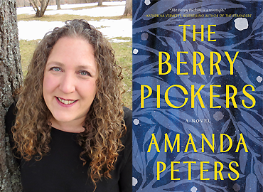Amanda Peters beside a the cover of her book, The Berry Pickers