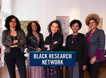 Five Black Women standing in row and the words: Black Research Network