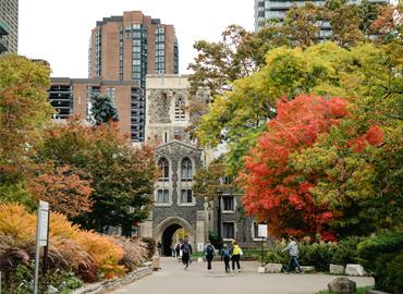 a view of the U of T campus in fall