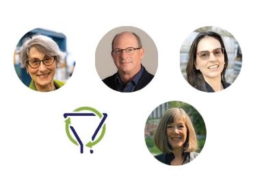 Clockwise from top left: Miriam Diamond, Steven Narod, Zoe Hilton, Mayo Moran and the Knowledge Translation Program logo.