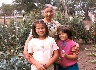 From left, Janis Bridger, Grandma Hisa Okihiro, Lara Okihiro.