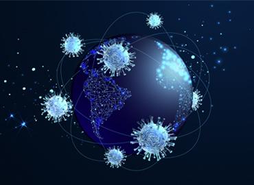 Coronavirus globe illustration.