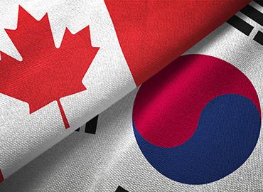 Flags of Canada and South Korea