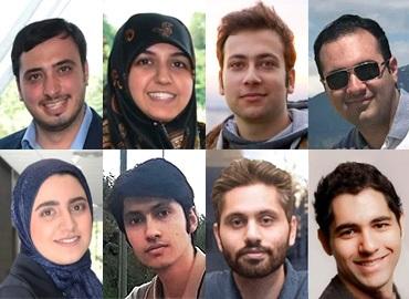 Headshots of: ohammad Salehe, Zahra Hasani, Mojtaba Abbasnezhad, Mohammad Asadi Lari, Mohammad Mahdi Elyasi, Mohammad Amin Jebelli, Mohammad Amin Beiruti and Zeynab Asadi Lari.