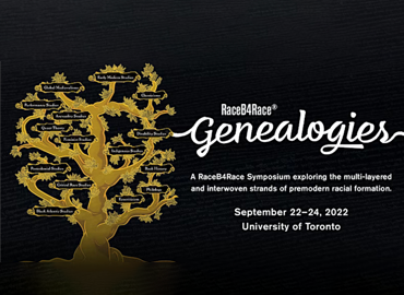 Genealogies: A RaceB4Race Symposium poster with a tree image